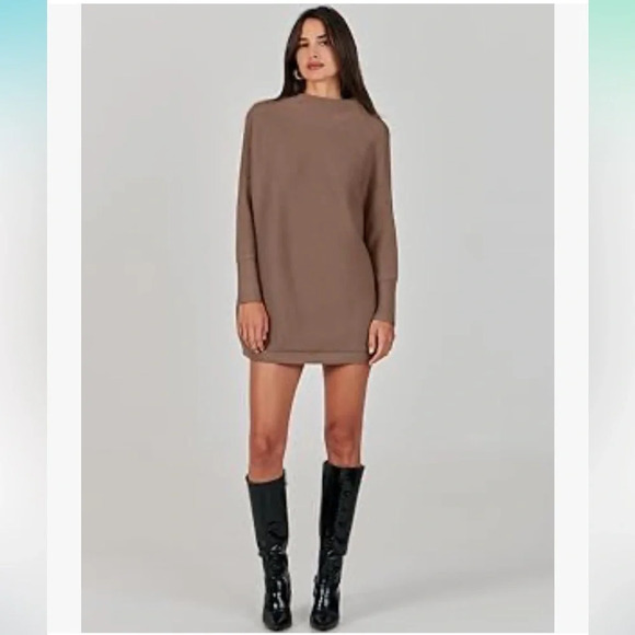 Anrabess Women's Casual Turtleneck Long Sleeve Loose Oversized Sweater Brown L - Picture 11 of 11